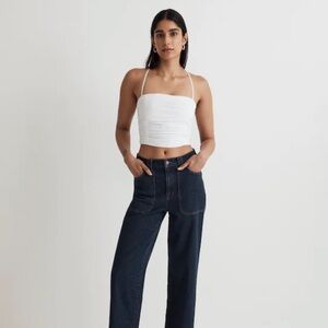 NWT $78 Madewell Poplin Crop Tube Top Size 0